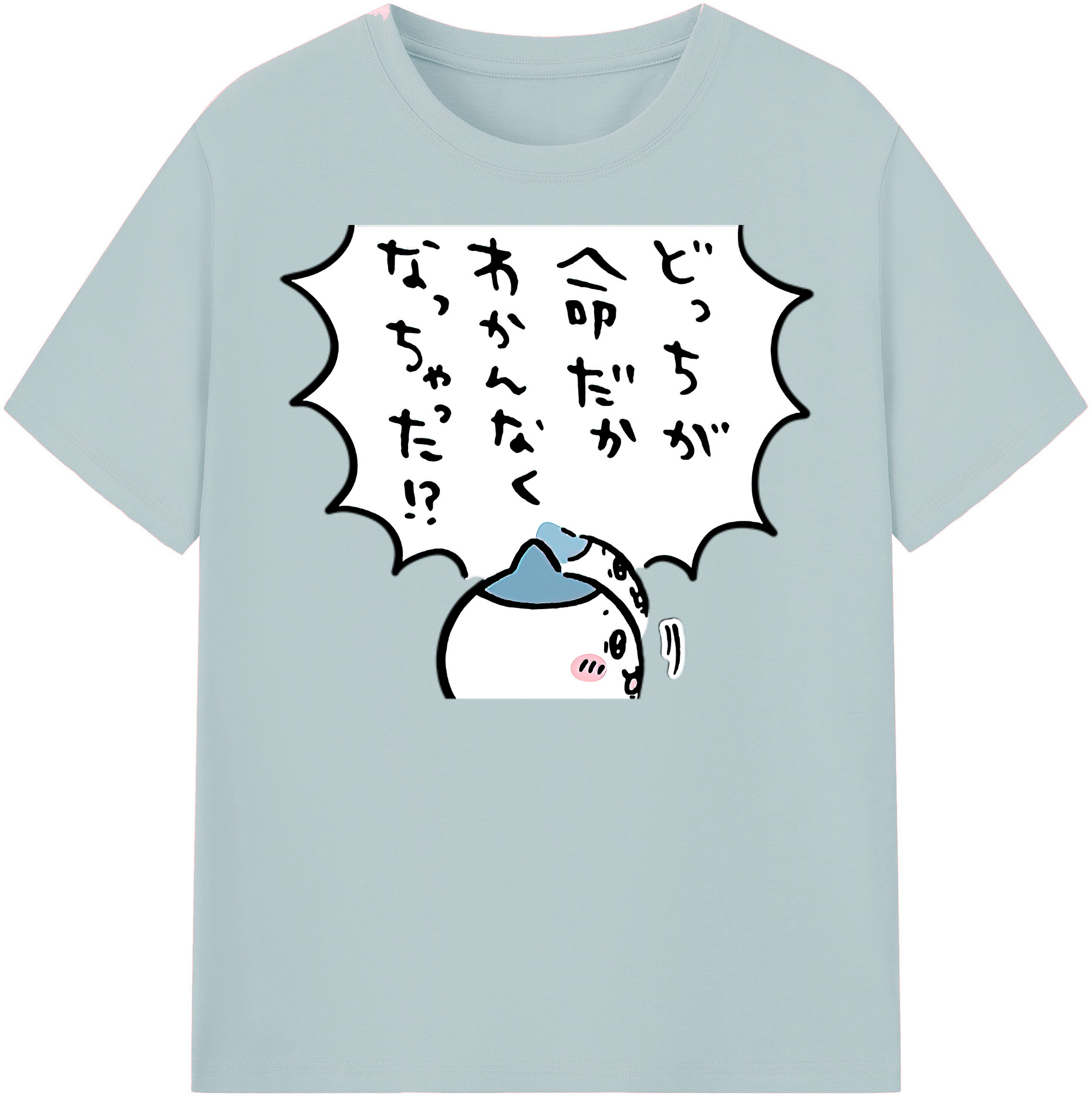 （画像用） ちいかわ ハチワレ Chii-kawa hachiware 綿100％半袖Tシャツ（フロントプリント）